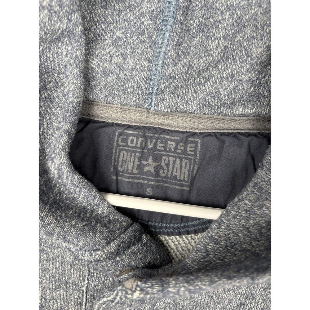 Converse one star Women's Hoodie Size Small Blue Gray Quarter Button Up - Picture 3 of 8